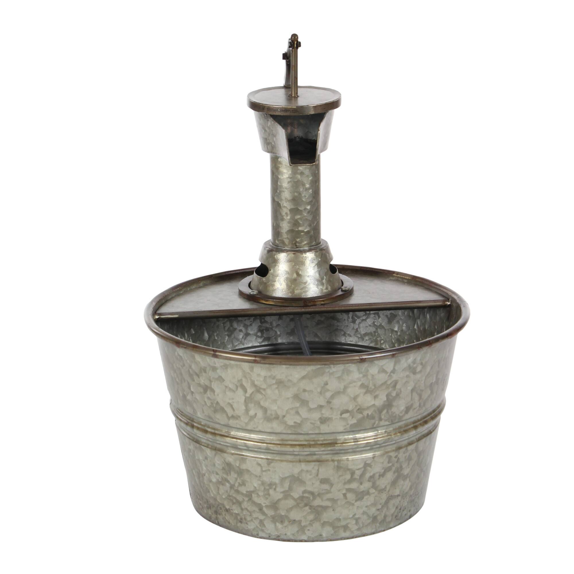Grey Iron Farmhouse Fountain, 18" x 15" x 17"
